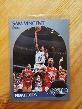Sam Vincent 1990-1991 NBA Hoops #223 - Orlando Magic - NBA - Michael Jordan #12